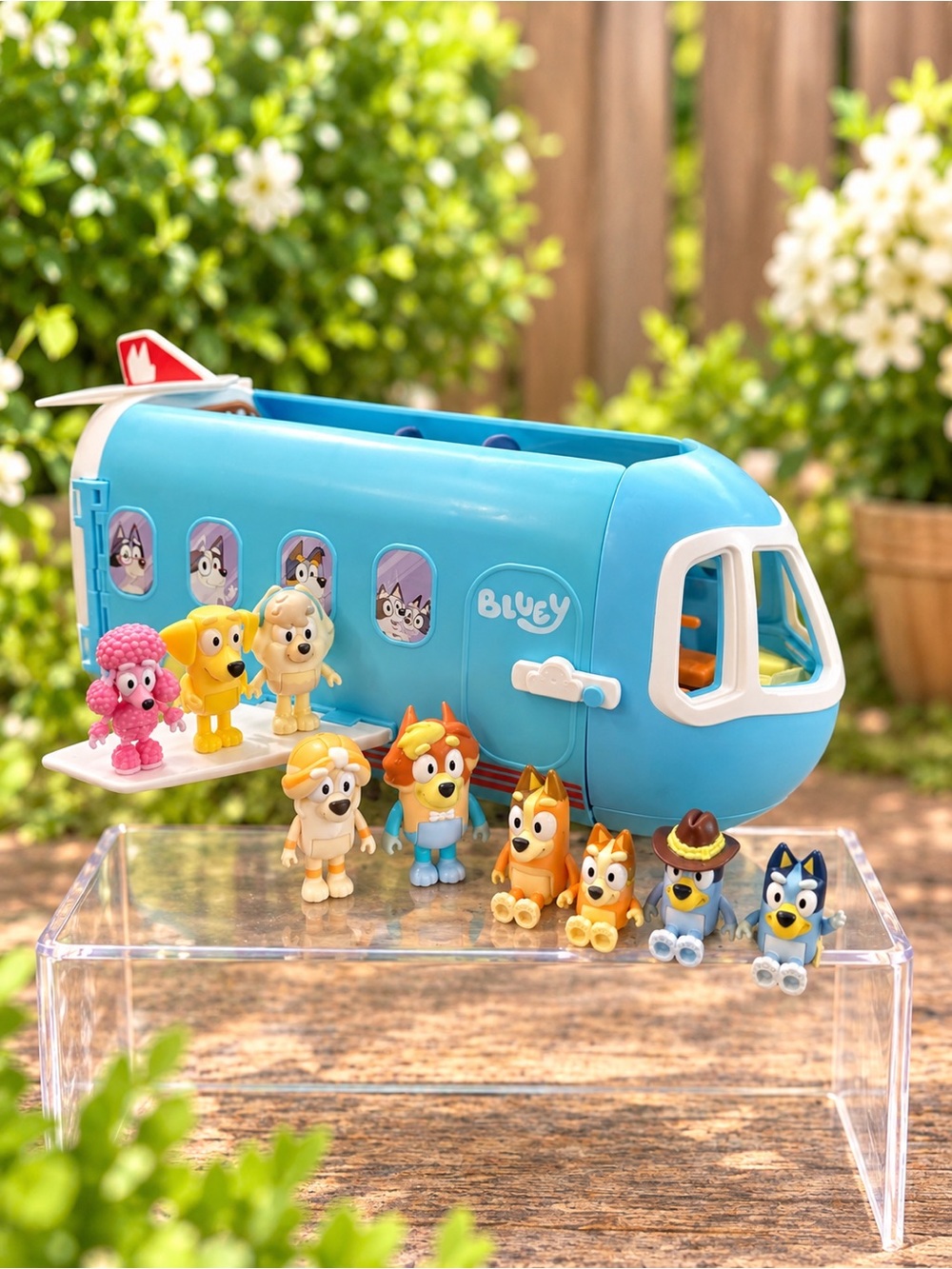 Bluey 3-in-1 Transforming Plane Boat Playset w/ 9 Figures School Mates